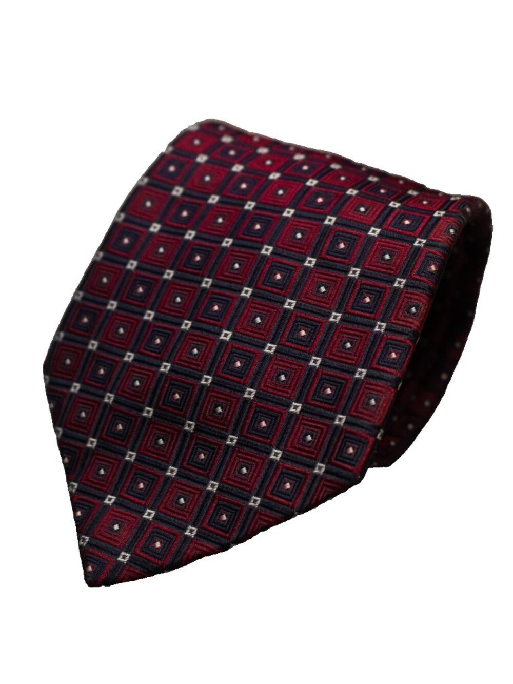 Vintage Charles Hill Tie 100% Silk England Made Harry Rosen Woven Geometric 3.5"